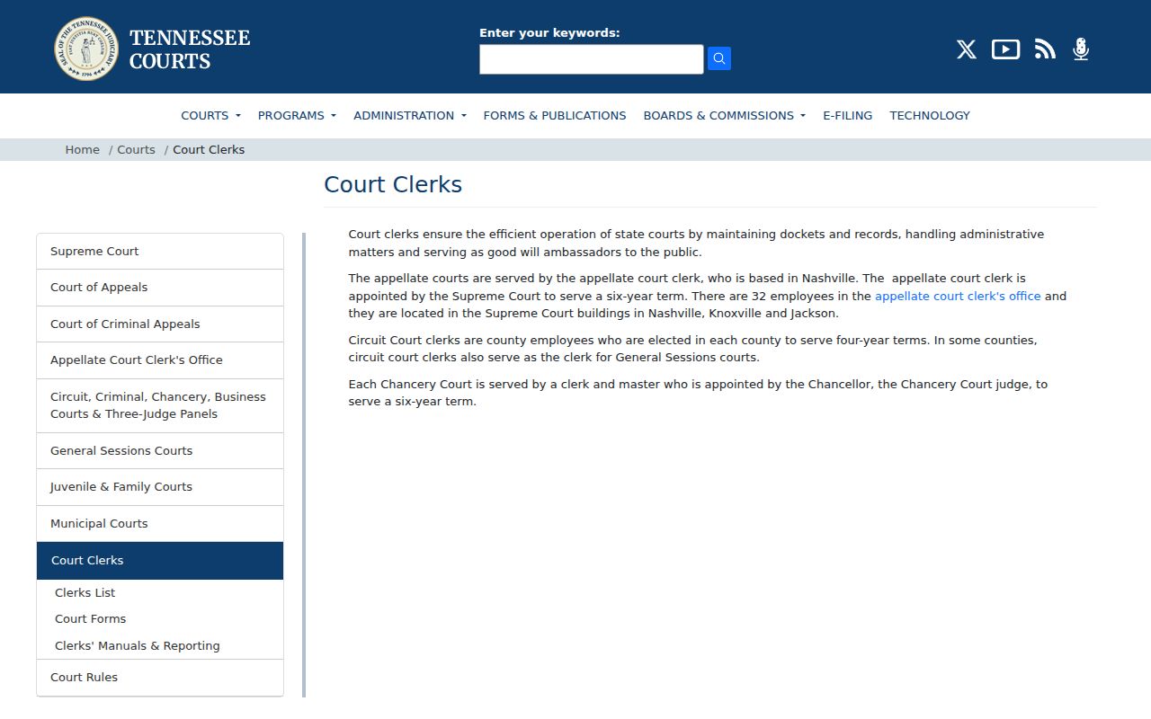 Hancock County court record search clerk roles