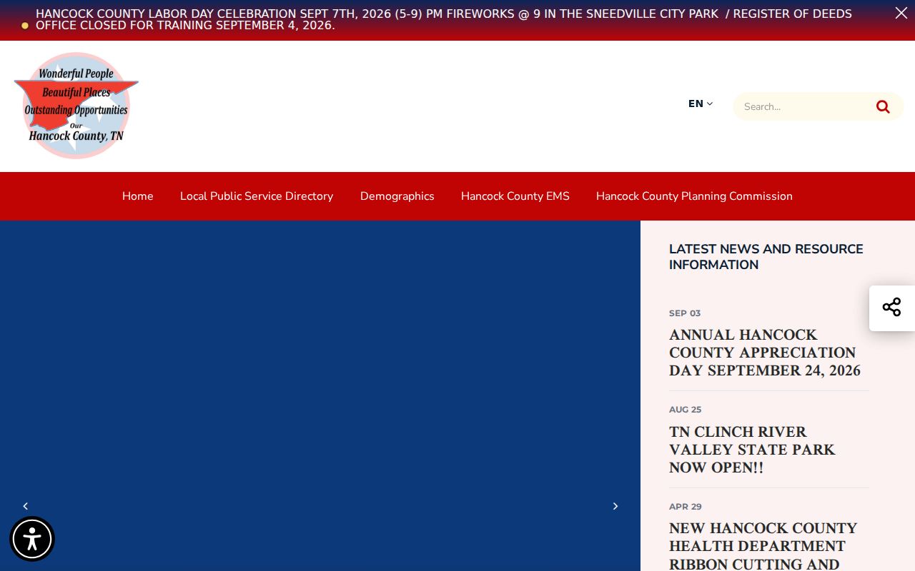 Official Hancock County government website