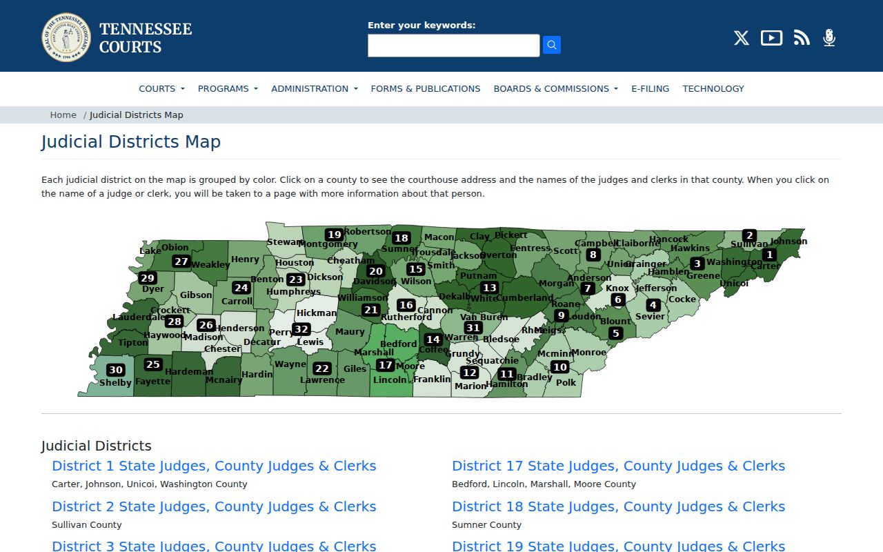 Third Judicial District map including Hancock County